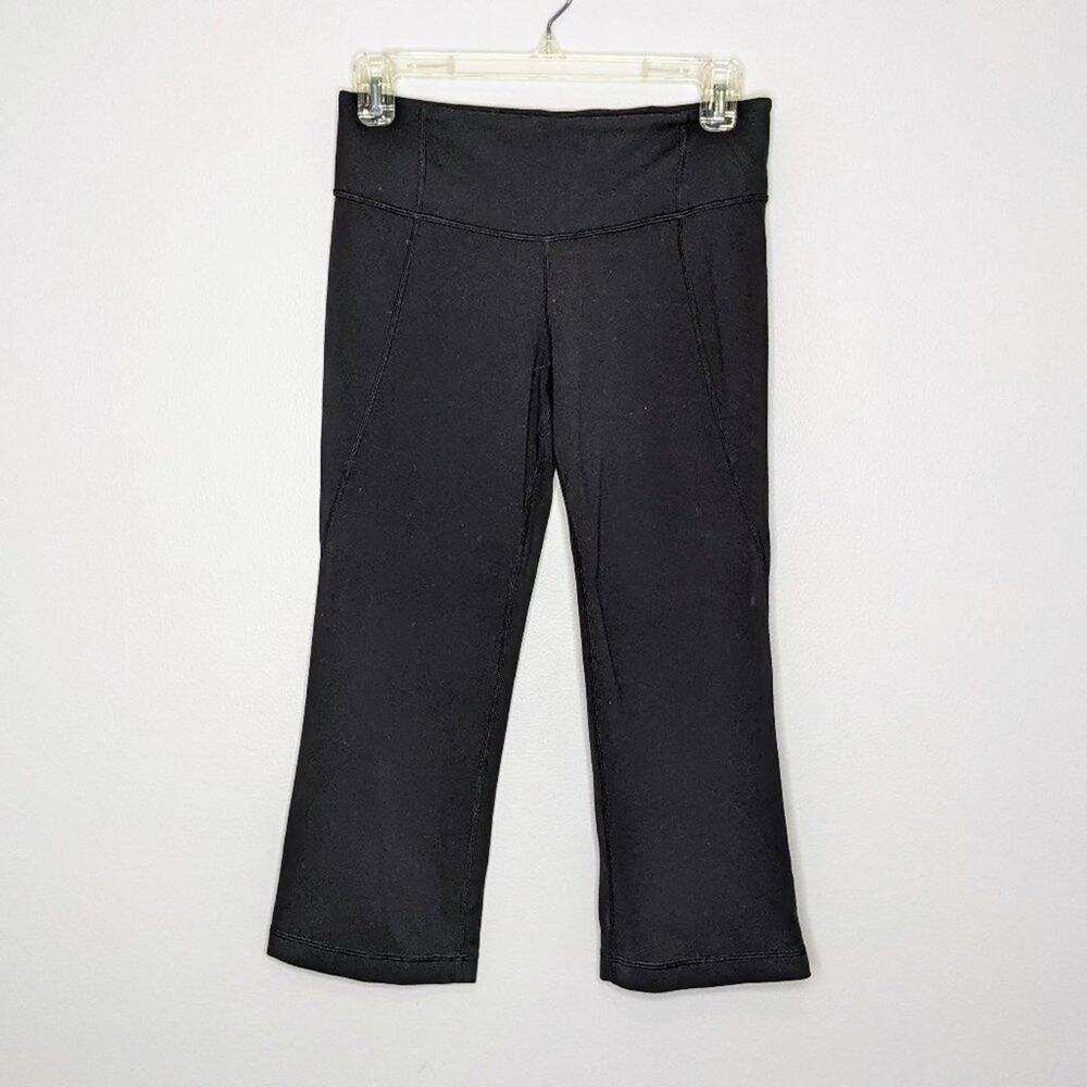 Lululemon Black Gather and Crow Crop Slit Pants 6